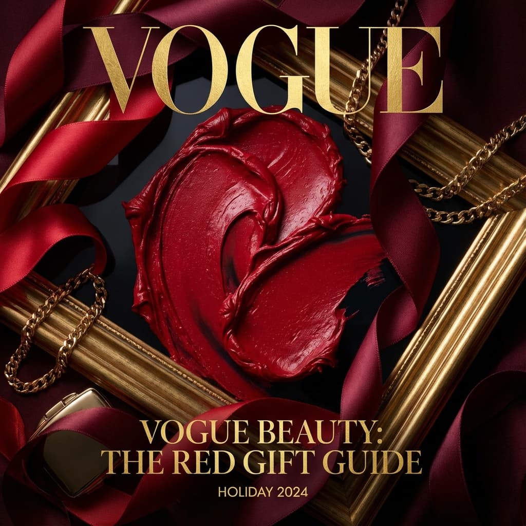 Luxury lipstick flat-lay with silk ribbons